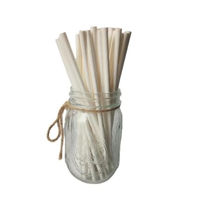 China 100% Food Grade Strong Disposable Paper 6mm*197mm Eco White Bubbles Individually Wrapped Custom Beveled Paper Boba Straw for sale