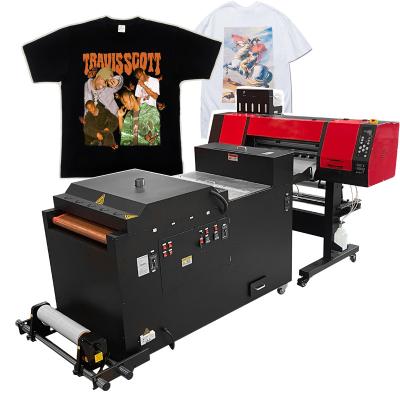 China Garment Shops Heat Transfer T-shirt Hat DTF Printer 60cm With 2 Pcs i3200 XP600 Printhead Direct To Print Printer AB PET Film Machine for sale