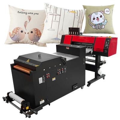 China Garment Shop 60cm DTF Machine Roll To Roll Heat Transfer PET Film Flip Powder DTF Printer With 2 I3200 For All Kinds Of Fabric for sale