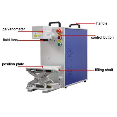 China Hot Selling 20W Portable Fiber Laser Marking Machine Air Cooled For Metal for sale