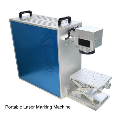 China Air Cooled 20W Bench Top Portable Fiber Laser Engraving Machine For Steel Metal for sale