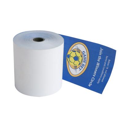 China Custom Color Pre Printed 80mm * 80mm Thermal Paper Rolls Back Print With Various Logo Any Size for sale