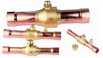 China Premium Polish Brass 1/2 Refrigeration Ball Valve Compatible With Refrigerants CFc HCFC HFC for sale