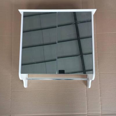 China Modern easy to install second floor bathroom cabinet with mirror and towel rack for sale