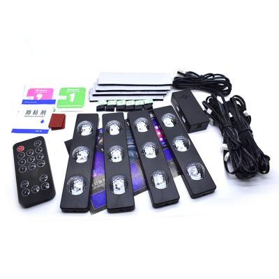 China ABS Foot Lights 12V RGB Colorful Remote Control Car Atmosphere Light for sale