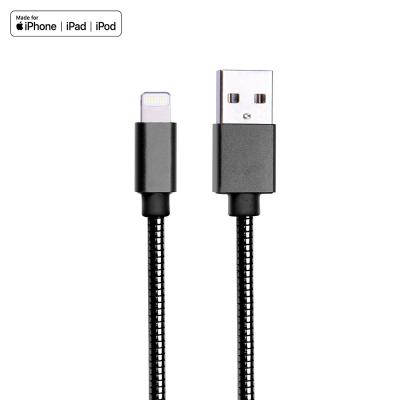 China WamaxLink Factory Anti-rat MFi 8-Pin Lightning Cable Flexible Metal Braid USB Cable for sale