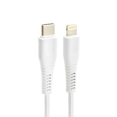 China Mobile Phone Nylon Braided Dual USB C Cable With Lightning Connector MFi Certified Apple iPhone Charger for sale