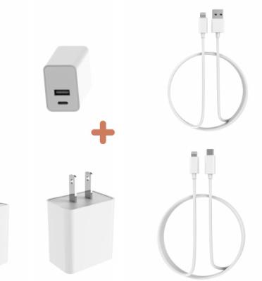 China Cell Phone Types For Phone 11 Pro Max Xs Max XR X Samsung PD Type 8 Wall Charger 18W Wall Charger 18W Samsung USB Set Charger Adapter MFi C94iphone Lightning Cable for sale