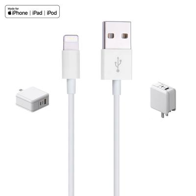 China Travel Adapter ETL FAST iPhone Charger MFi Certified USB Data Sync Transfer Cable for sale