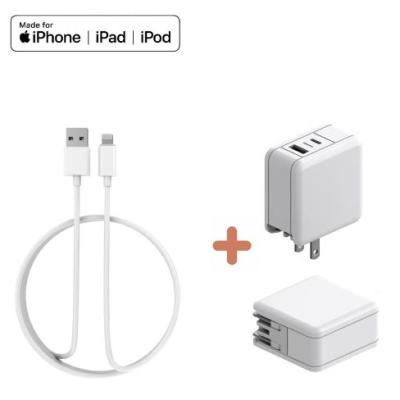 China Dual Port Plug Adapter Power Cube Travel Adapter USB Wall Charger USB Charging Pad Replacement For iPhone for sale