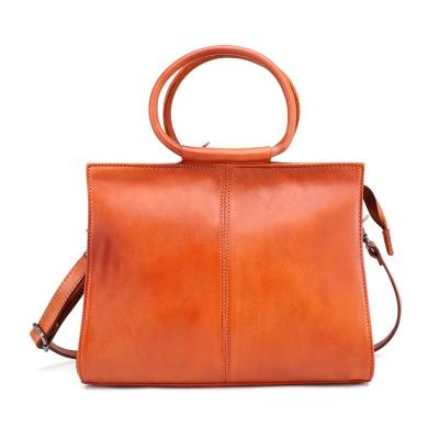 China With Handle Vintage Simple Women Leather Messenger Bag Tote Bag With Top Handle FSM84 for sale