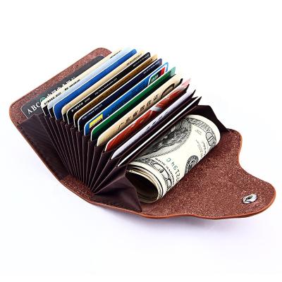 China FSW93 Unisex Anti-theft Leather Wallet Credit Card Holders Cash Organizer for sale