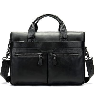 China With Handle Zipper Pockets FS2227 Mens Leather Bag High Quality Men Briefcase Branded Business Genuine Leather Briefcase for sale