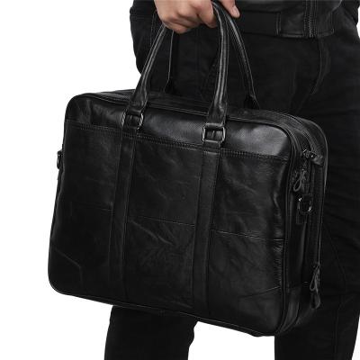 China With Handle Zipper Pockets FSM139B Genuine Leather Tote Bag Men Messenger Bag Business Casual Briefcases For Laptop for sale