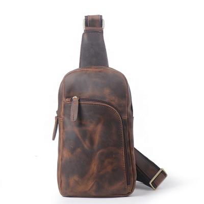 China With Handle Vintage Fashion Men Leather Coffee Chest Bag Backpack Messenger Bag FSM118 for sale