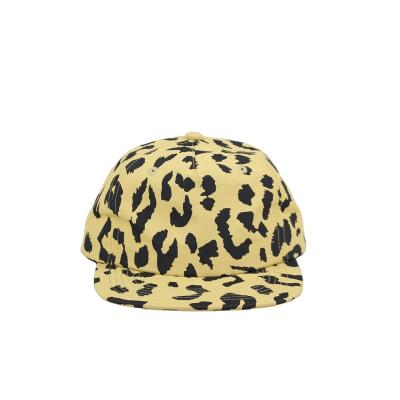 China COMMON Wholesale Custom 6 Panels Sun Visor Leopard Print Kids Snapback Cap Sport Flat Hat for sale