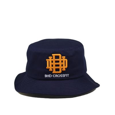 China 2D image bucket hat embroidery, full stitches on brim custom suitable for adults for sale