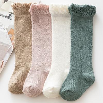 China Breathable summer 2022 new Spain dug-out baby stockings lace up loose breathable thin cotton socks for sale