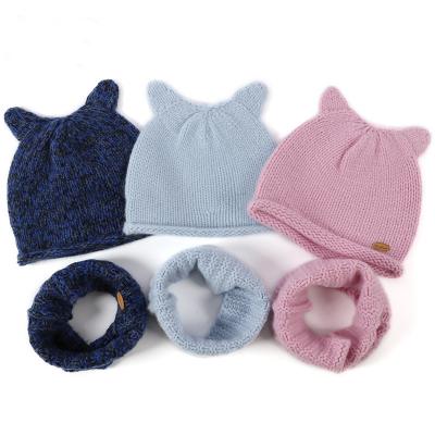 China Kids COMMON Animal Cashmere Winter Scarf Hat Knitting Sets for sale