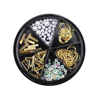 China Easy Apply Nail Art Disc Pearl Rivets Jewelry Diamond Decoration Press On Nails from product listing new for sale