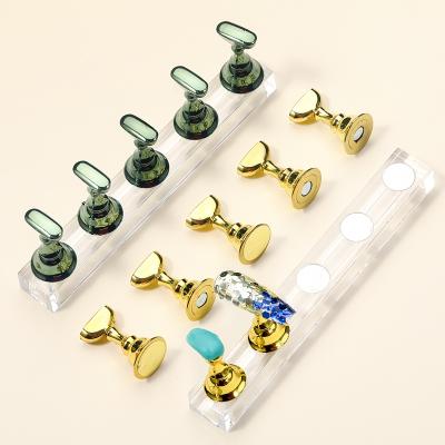 China Acrylic Magnetic False Nail Tips Practice Training Display Rack Base Combine Crystal Nail Art Polish Display Manicure Tools for sale