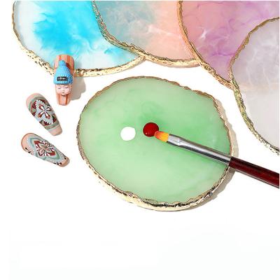 China New Nail Art Tool Charm Paint Tray Nail Art Color Palettes For Manicure Stone Supplies Non-Toxic Fashionable Resin Palettes for sale