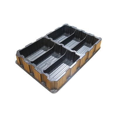 China ABS/PP/PE/PETG/PS/PMMA/PC China Supplier Custom Black Open Anti-Static Sectional Plastic Compressed Tray With Compartment for sale