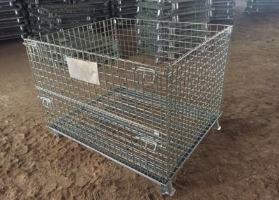 China Multi Color Metal Pallet Cage , Galvanized Spray Wire Mesh Pallet Cages For Storage for sale