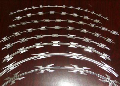 China Steel Concertina Coiled Razor Wire / Coiled Barbed Wire Reinforced Material for sale