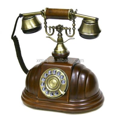 China Rotary Dial Telephone Antique Vintage Telephone Elegant Wooden Antique Telephone for sale