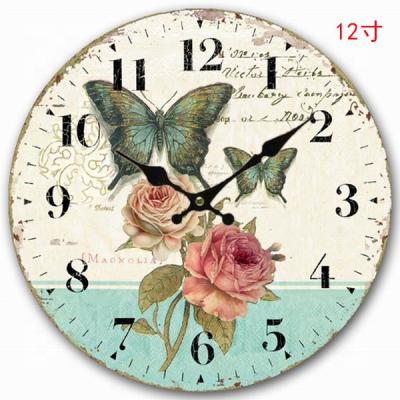 China Europe Printing Custom Cheap Butterfly MDF Wall Clocks MDF Wall Clock for sale