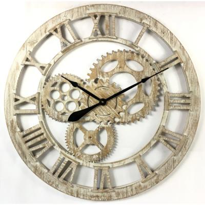 China French Vintage Design Clocks Giant Wall Clock Retro Gear Wall Clock for sale