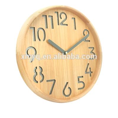 China Hot Item Europe Large Wooden Arabic Numerals Wall Clock For Wall Clock for sale