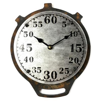 China Retro Style Antique Metal Insert Clock Wall Clock For Home Decor for sale