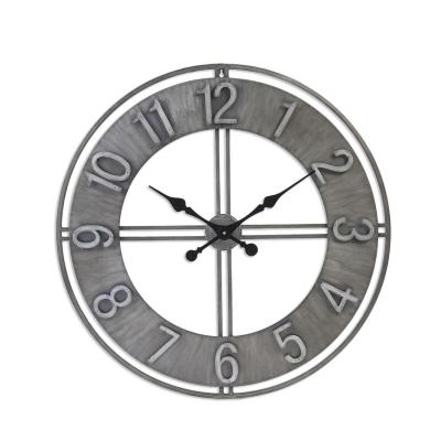 China CREATIVE 30 Inch Featured Metal Wall Clock With Roman Numeral For Wall Decor for sale