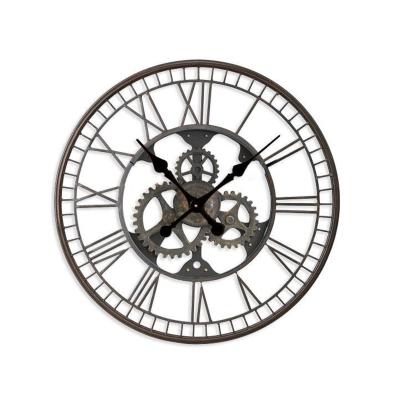 China 33.8 inch Creative Gear Art Iron Wall Clock Quartz Movement For Home Decor for sale