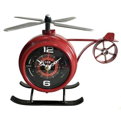 China Alarm Airplane Biplane Aircraft Stainless Steel Design Desk Digital Clock Use for Study Table Clock for sale