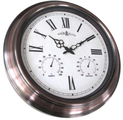 China 18 Inch Large Metal Frame Modern Garden Wall Clock Outdoor Waterproof Clock for sale