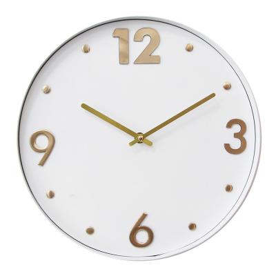 China BRIEF minimalist style 12 inch metal wall clock without 3D glass cover number silent quartz clock for home decor for sale