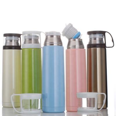 China Hot Selling Business Double Wall Stainless Steel Vacuum Flask Water Bottles With Cup Lid Water Bottle for sale