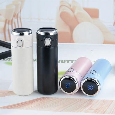 China PORTABLE custom logo cup vacuum flask stainless steel touch thermos flask temperature display smart water bottle for sale