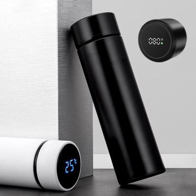 China PORTABLE Stainless Steel Vacuum Flask Water Bottle Wholesales Wall LED Temperature Display Dual Thermos Flask for sale