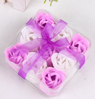 China Christmas Gift Most Popular Wholesale Rose Soap 9 Pcs Bath Rose Soap Flower for sale