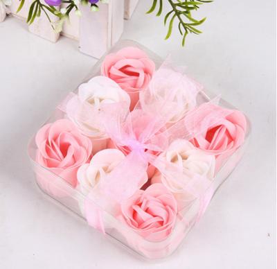 China 2020 Christmas Gift Wholesale Rose Flower Soap 9 Pcs Bath Rose Soap Flower for sale