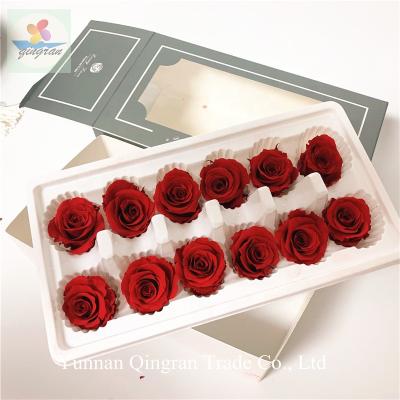 China Long lasting and natural contact wholesale preserved rose preserved flower head in box for sale