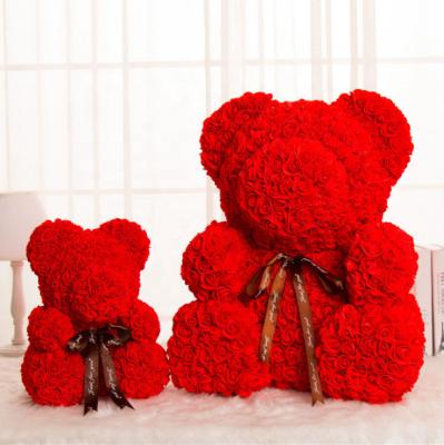 China Modern Style Valentine Day Gift Artificial PE Rose Bear Foam Rose For Wedding Party for sale