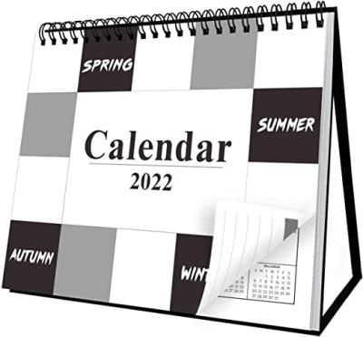 China Table Calendar Custom Logo High Quality Printed 2023 2024 Spiral Wire Monthly Stand Flip Table Desk Desktop Calendar for sale