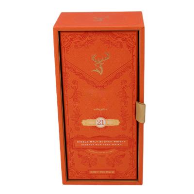 China Handmade Custom Logo Printed Liquid Boxes High Quality Luxury Paper Packaging Boxes Rotate Wine Box Packaging with Velvet Inside for sale