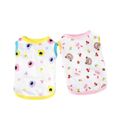 China Small Dog Pet Clothes Summer Vest Cotton Breathable Sleeveless Polyester T-shirt Small Dog Cat Clothes for sale