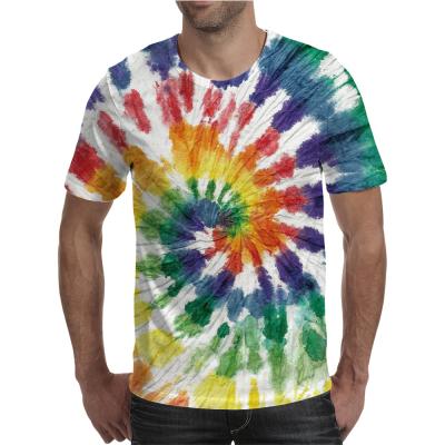 China Custom high quality soft high quality men's women anti-pilling kids anti-pilling custom pattern streetwear sleeving short tie dye t-shirt unisex tie dye t-shirt for sale